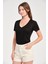 Kadın Regular Fit Tencel V Yaka Basic Tişört 3