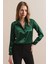Kadın SBDART aten Kaplamalı Uzun Kollu Düğmeli Gömlek Green 1