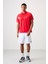 Kırmızı Polyester Nefes Alan Dokulu İnce Esnek Standart Fit Polo Yaka Erkek Performans T-Shirt - 88402 8