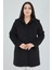 Kadın Büyük Beden Klasik Yaka Kaban 5