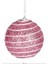 Yılbaşı Topu Pullu Beyaz Şerit Ip Desenli 2'li Paket Pembe 9 Cm. 3