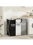 Home 3 Bölmeli Katlanabilir Çamaşır Sepeti - Siyah, Beyaz ve Gri Renklerde, Dayanıklı ve Şık Tasarım, Makinede Yıkanabilir Kumaşlı, Alüminyum Gövdeli, 64X42X58 cm Boyutlarında 1