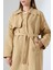 Amazon Keten Kumaş Uzun Boy Düğmeli Astarlı Yumuşak Dokulu Trenç Kot Camel 8