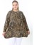 Yünlü Viskon Desenli Likralı Kadın Büyük Beden Tunik 1