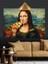 Pizza Yiyen Mona Lisa Dekoratif Kanvas - Mdf Ahşap Tablo 1
