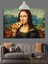 Pizza Yiyen Mona Lisa Dekoratif Kanvas - Mdf Ahşap Tablo 3