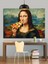 Pizza Yiyen Mona Lisa Dekoratif Kanvas - Mdf Ahşap Tablo 4