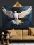 Kanat Çırpan Beyaz Güvercin Dekoratif Kanvas - Mdf Ahşap Tablo 4