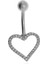 Kadın Taşlı Büyük Kalp Model Çelik Piercing 1