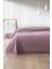 %100 Pamuk Çift Kişilik Kopanaki Dantelli Waffle Pike 210x230 cm-Lila 6