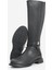Kadın Taşlı Tokalı Lastikli Günlük Çizme Nayet Siyah 7