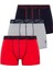 Erkek Lacivert-Kırmızı-Gri Melanj 3 Lü Kutulu Boxer - Çoklu Renk - BCP1.80G33X6O-L 1