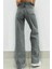 Jordan Füme Likralı Bol Paça Jean Salaş Wide Leg Kot Pantolon 4