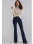 All Star Ispanyol Jeans Ispanyol Kot Yüksek Bel Solmaz Koyu Mavi Ispanyol Kot Pantolon ( Likralı ) 1
