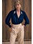 Aksesuar Detaylı Bodysuit Bluz - Lacivert 1