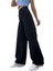 Siyah Wide Leg Etkili Fermuarlı Süper Yüksek Bel Jeans Salaş Kot Pantolon ( Solmaz Kumaş) 2
