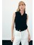 Yaka Incili Kolsuz Bluz - Siyah 3