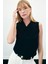 Yaka Incili Kolsuz Bluz - Siyah 5