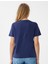 Lacivert Bisiklet Yaka Kısa Kollu Modal Örme Tişört 5