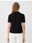 Siyah Dar Kesim Kısa Kollu Gömlek Yaka Triko Tişört 5