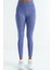 Eflatun Logo Baskı Detaylı Yüksek Bel Dalgıç Kumaş Slim Fit Kadın Tayt - 94627 10