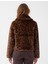 Kahverengi Leopar Desenli Cep Detaylı Peluş Mont 5