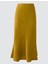 Yağ Yeşili Normal Bel Dar Kesim Uzun Saten Etek 6