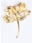 Altın Rengi Çiçek Figürlü Modern Broş 3