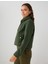 Haki Uzun Kollu Ceket Yaka Çıtçıtlı Kaşe Mont 4