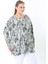 Yünlü Viskon Desenli Likralı Kadın Büyük Beden Tunik 5