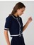 Lacivert Gömlek Yaka Dirsek Kol Triko Hırka 4