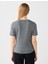 Antrasit Bisiklet Yaka Kısa Kollu Yandan Bağlamalı Tişört 5