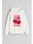 Cherry Kiraz Baskılı Ekru Kız Çocuk Kapüşonlu Sweatshirt 1
