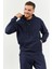 İndigo Kapüşonlu Kanguru Cep Lastik Paça Erkek Oversize Eşofman Takımı - 85117 10