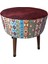 Puf Koltuk Bench Tabure – Modern Kilim Bordo - Ahşap Ayaklı - Doğal Modern Stil 1
