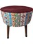 Puf Koltuk Bench Tabure – Modern Kilim Bordo - Ahşap Ayaklı - Doğal Modern Stil 5