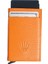 Hakiki Deri Turuncu 12 Kart Kapasiteli Rfıd Korumalı Mekanizmalı Kartlık 1
