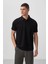 Siyah Standart Kalıp Basic Polo Yaka Erkek T-Shirt - 87768 12