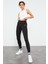 Siyah Yüksek Bel Streç Slim Fit Dar Paça Kadın Tayt - 94545 11