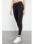 Siyah Yüksek Bel Streç Slim Fit Dar Paça Kadın Tayt - 94545 12