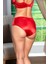 Saten Toparlayıcı Minimizer Sütyen ve Yüksek Bel Slip Külot Takım Kırmızı (MGP31521) 3
