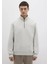 Yarı Fermuarlı Gri Basic Sweatshirt 0S10419-70074 4