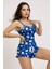 Papatya Desenli Mavi Askılı Şortlu Pijama Takımı 3