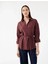 Beli Bağlama Detaylı Oversize Bordo Kadın Gömlek 6WAK60017PW 1