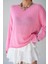 Kadın Ince Triko Kazak – Pembe & Sarı, Yuvarlak Yaka, Hafif Salaş Fit 1