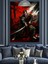 Kılıçlı Kırmızı Savaşçı Dekoratif Kanvas - Mdf Ahşap Tablo 4