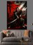 Kılıçlı Kırmızı Savaşçı Dekoratif Kanvas - Mdf Ahşap Tablo 5