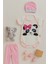 3 Lü Set %100 Pamuk 3-6 / 6-9 / 9-12 Ay Kız Pembe Pandalı Zıbınlı Takım 1