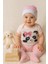 3 Lü Set %100 Pamuk 3-6 / 6-9 / 9-12 Ay Kız Pembe Pandalı Zıbınlı Takım 2