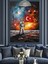 Bayraklı Uzay Astronot Dekoratif Kanvas - Mdf Ahşap Tablo 2